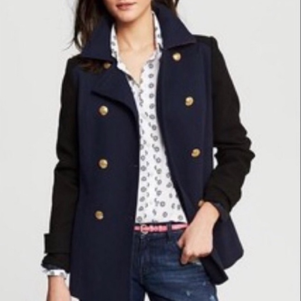 Navy and Black Women's Jacket